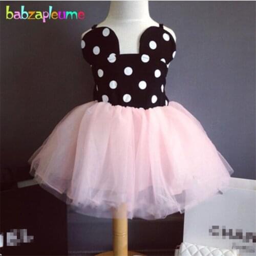 Baby Girls Dresses Cartoon Mouse Dot Backless Wedding tutu Princess Dress Toddler Clothes Girl Vest Dress Children Clothing A020