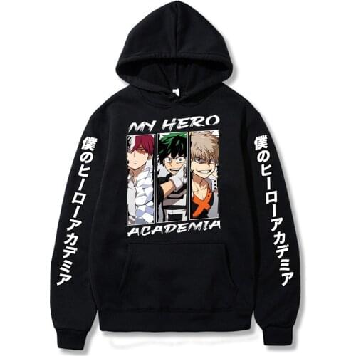Anime My Hero Academia Pullovers Tops Loose Long Sleeves Autumn Winter Man Cloth Harajuku