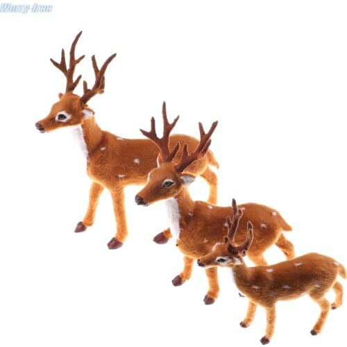 Christmas Elk Plush Reindeer Natale Ingrosso Decoration Simulation Christmas Deer Fairy Garden Miniatures Props XMAS Christmas
