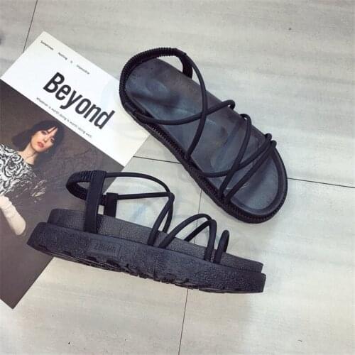 Womens Sandals Spring Summer Ladies Shoes Anti Skidding Beach Shoes Peep-toe Casual Walking Flat Sandalias Female