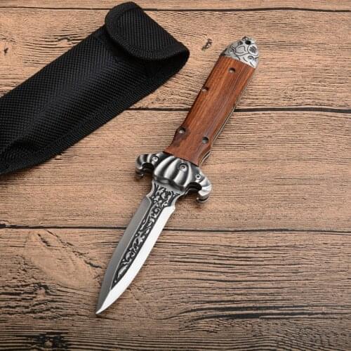 PEGASI Japanese style 60HRC mirror light folding knife (8CR13 steel) survival folding knife multi-functional tactical knife
