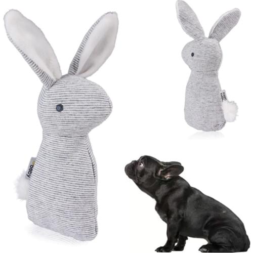 Pet Dog Squeaky rabbit Toys Funny Durable Toy with Bell Interactive Soft Plush Rabbit for Cats Dogs