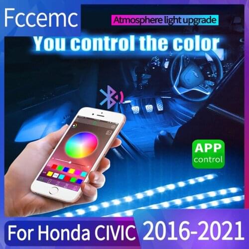 LED Car Foot Light Ambient Lamp With USB Wireless Remote Music Control Multiple Modes Automotive Interior Decorative Lights