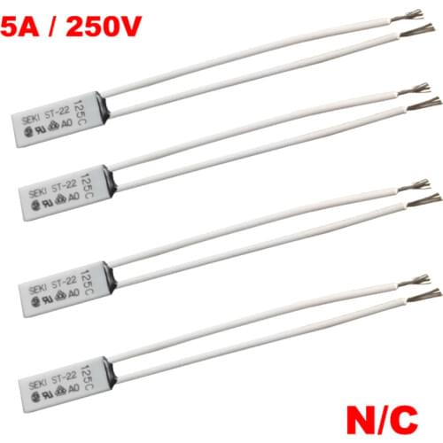 50 55 60 65 70 75 80 85 Degree Celsius ST-22 250V 5A Normally Closed NC Thermostat Thermal Temperature Control Protector Switch