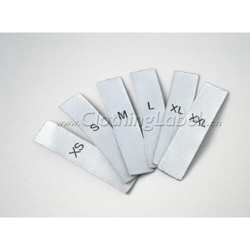 Clothing woven label, woven size label, lower MOQ, high quality clothing label