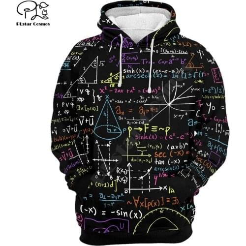 Math printed Hoodies sweatshirts Men Women Fashion Hooded Long Sleeve streetwear Pullover cosplay costumes