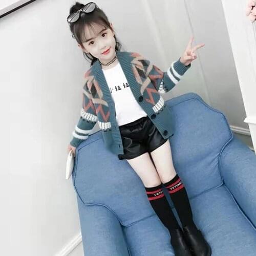 New Style 2019 Girls Sweaters 2 Colors Spring Autumn New Knitted Baby Girls Sweater Kids Clothing Girls Cardigan Casual Coats