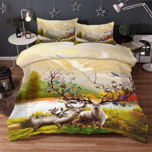 High Quality Bedroom Duvet Cover HD 3D Printed Field Scenery 3 PCS Bedding Sets Personality Custom Photo Duvet Cover Pillowcase