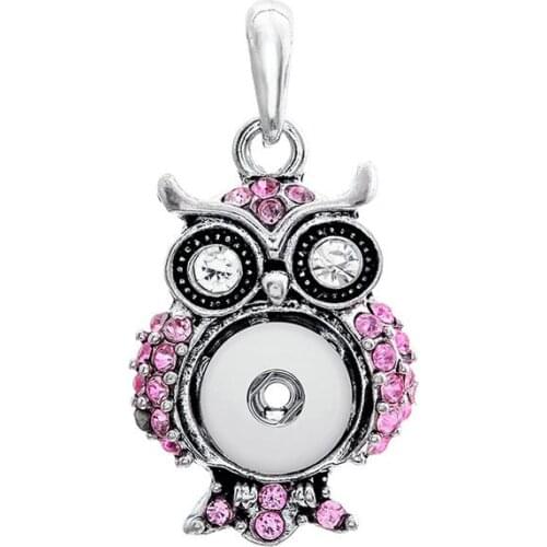 OWL 12mm Snap Button Jewelry Necklace Nc832