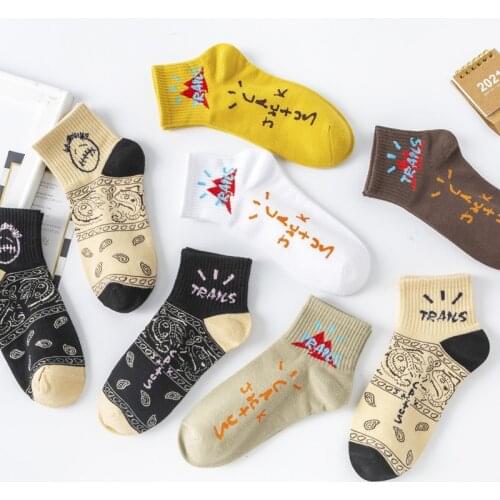 AJ barb AF1 ghost face factory brand AJ6 cashew flower socks socks men and women sports sock