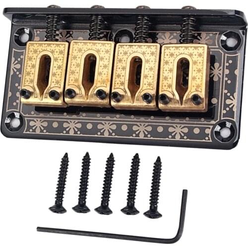 1 Set 4-String Guitar Saddle Bridge for Cigar Box Guitar/Bass Guitar/Ukulele Accessory String Space 14.1mm