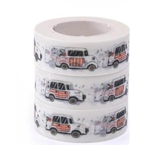 1pc 15mm*7m Kawaii Cartoon Car Washi Tape High Quality Sticky Masking Tape Decorative Paper Tape