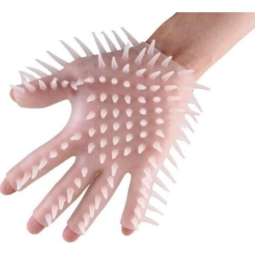 1PC Squirt Penis Vagina Clit Stimulate Squirt Silicone Flirt G-Spot Massage Sauna Gloves