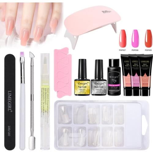 13pcs Nail Set UV Poly Nail Gel Extension Nail Kit All for Manicure Set Acrylic Solution UV/LED Builder Gel Polish for Nail Art