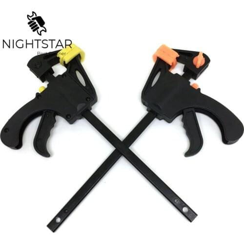 4" Quick Ratchet Release Speed Squeeze Wood Working Clamp Clip Kit Spreader Gadget Tool DIY Handle /Random Color