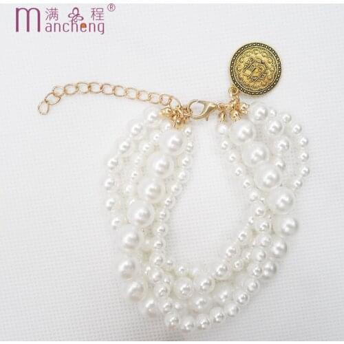 4 Layers White Pearl Beaded bracelet браслет Muslim Religious Tasbih Prayer Beads pendant jewelry браслеты на руку пенал подвеск