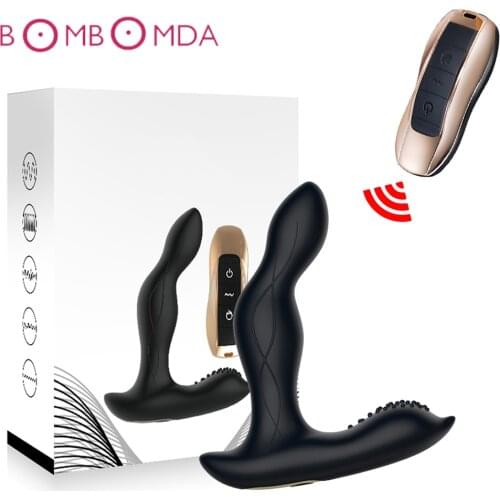 Heating Anal Plug Vibrator Male Prostate Massager Bending G-Spot Stimulator Wireless Remote Dildo Butt Plugs Sex Toys For Man