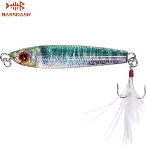 Bassdash GUNGNIR Light Jigging Casting Lures 20g 30g with VMC Hooks, for Saltwater Freshwater Fishing, One Piece