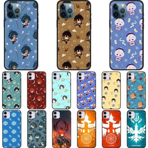 Case for iPhone 11 12 Pro Max Phone Cover for iPhone 7 8 Plus SE2020 X XR XS Max Luxury Shell Genshin Impact Venti Game Cute