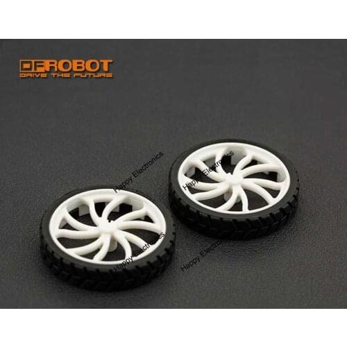 DFRobot 2Pcs Pair N20 ABS Rubber Wheel 43x9mm with hub Teeth used encoder feedback for child diy Solarbotics metal gear motors