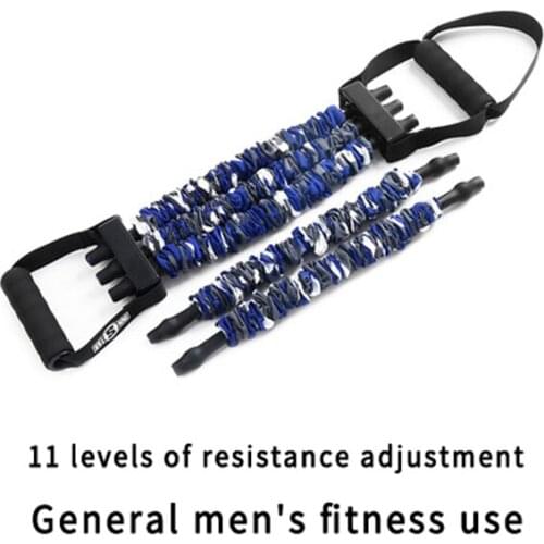 60KG upgrade version 11-speed resistance adjustment chest expander pull rope general mens fitness training pull belt