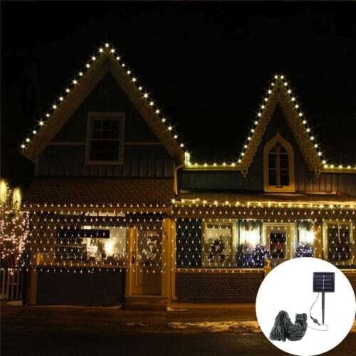 Solar Fishing Net Light Christmas Waterproof Fairy Lights String New Year 2022 Christmas Party Outdoor Garden Wedding Decoration