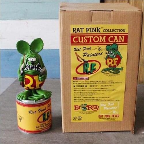 1PC Rat Fink custom can ratfink mouse Vogue America Classic Cartoon Image Tales of the Resin Action Figure In New Box gift