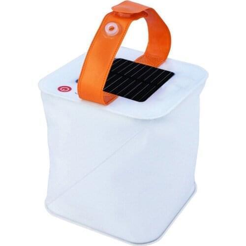 Square Inflatable Solar Light Lantern Foldable Camping Lamp Waterproof Outdoor Hiking hang lighting Emergency