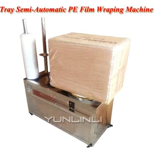 PE Film Wraping Machine Tray Semi-Automatic Packaging PE Winding Film Machine With Torque Capacity 30kg Film Drawing Machine