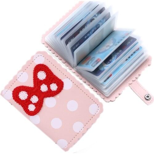 Cartoon Fruit Flower Mini Bow Avocado PU Leather Small Wallet Card Holder 22 Bits Case Business ID Holders for Women Designer