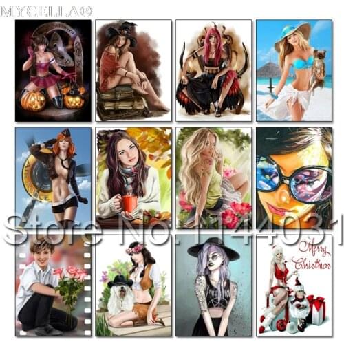 Cartoon 5D DIY Diamond Embroidery Beauty Girl Diamond Painting Cross Stitch Home Decoration Diamond Mosaic Crafts Needlework