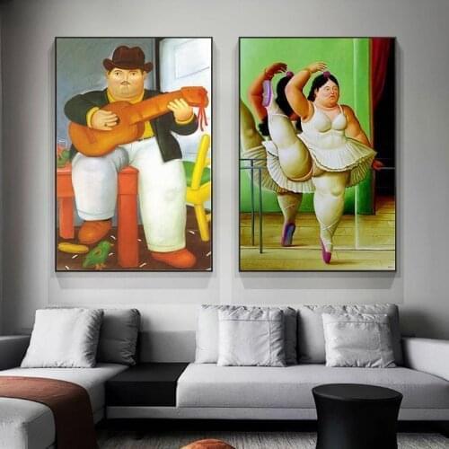 Man with a Guitar By Fernando Botero Famous Art Paintings Bailarina Canvas Art Posters And Prints Classical Pictures Home Decor
