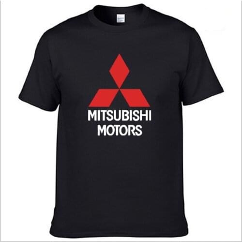 Mens Short Sleeve Mitsubishi Car Logo T-shirt Summer casual male solid colour Cotton Tshirts Fashion HipHop Harajuku Men Clothes