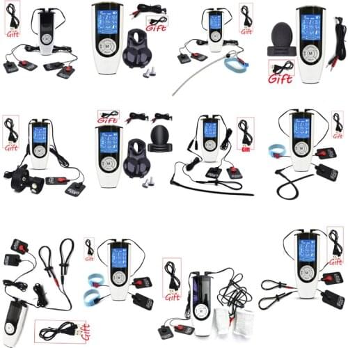 Male Masturbator Anal Plug Penis Ring Massage Pad Urethral Sound Catheter Dilator prostate massage Electroshock Bdsm Sex Kit