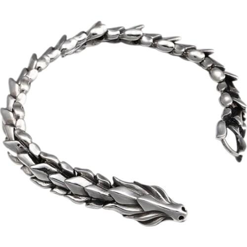 New S925 sterling silver men bracelet stylish retro Thai silver personality wide version domineering leading bracelet for man