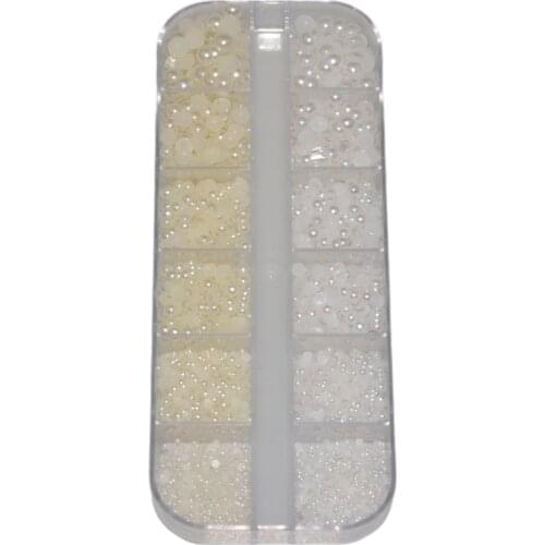 New Design Mix Size Half Pearl With Crystal AB Rhinestones Hot Sale Glass For Wedding Dress Decoration SS3-SS20 3000pcs