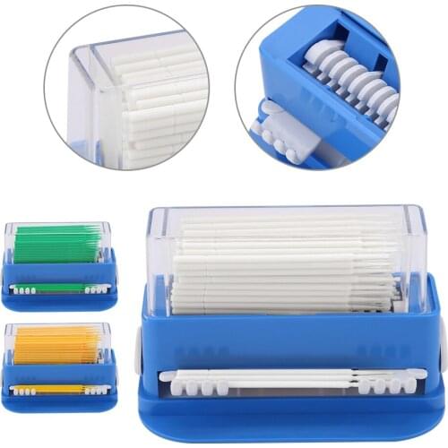 3 Colors Dental Disposable Micro Applicator Tip Bendable Sticks Brush Dispenser with Box