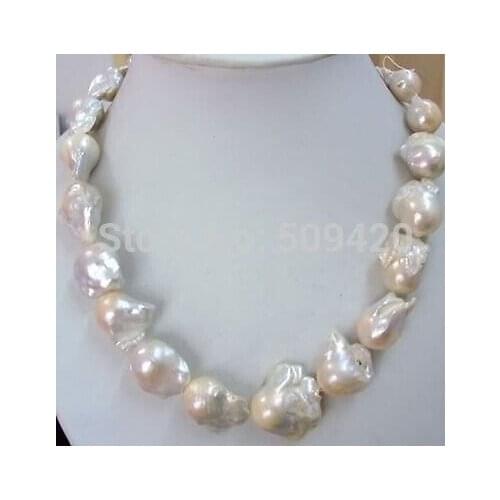 Free shipping >>>Jewellery Wonderful big 18-21mm white pearl necklace