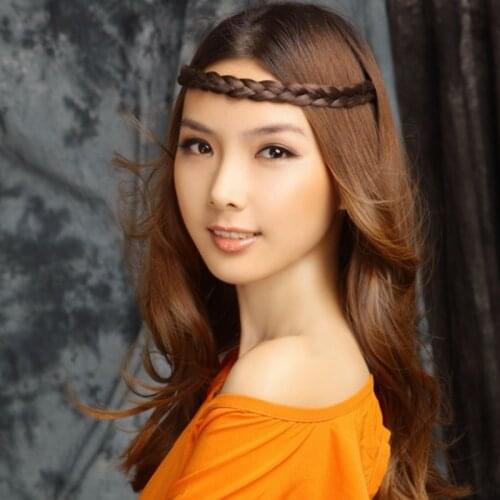 Fashion Women Girl Synthetic Hair Plaited Plait Elastic Headband Hairband Braided Hair Accessories 4I1015