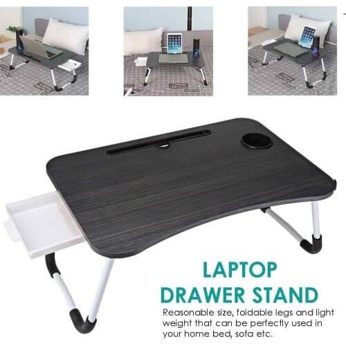 Laptop Stand Table With Drawer Folding Ergonomic Design Stand Notebook Tray Desk For PC Ultrabook Netbook Tablet Holder Lapdesks