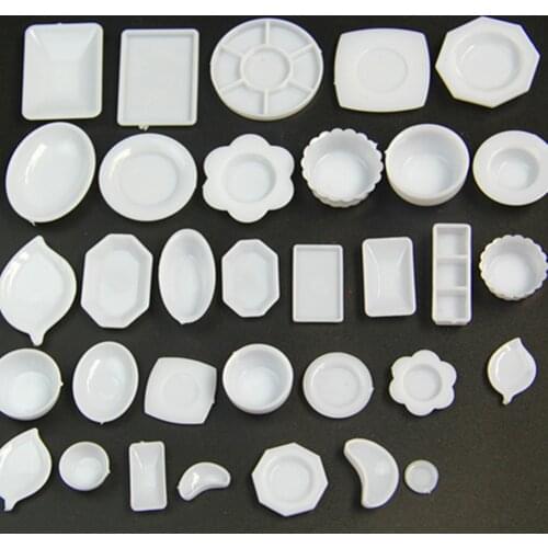33Pcs/Set 1/12 Dollhouse Resin Clear Miniature Plate Dish Kitchen Tableware Toy Plates Doll Kitchen Toys New