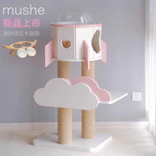 Stable And Durable Solid Wood Cat Climbing Frame Cat Litter Cat Tree Luxury Cat House Cat Villa Pet Supplies