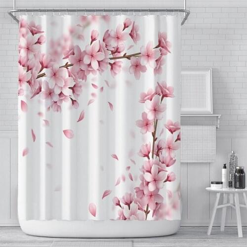 Waterproof Shower Curtain Mildew Proof Printed Bathroom Curtains With Hooks Polyester Bathub Partition Curtain Bathroom Decor