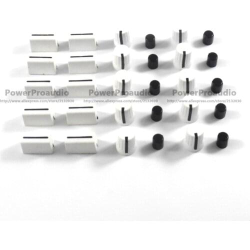 10PCS Rotary Knob+10PCS Fader Cap For Rane Mixer TTM 57 61 62 64 68 (Red)