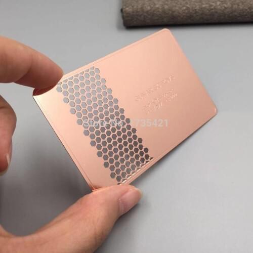 High-grade factory price beautiful Rose gold metal business card