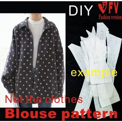 Womens shirt clothing cutting drawing 1:1 casual drop shoulder long-sleeved jacket pattern BCY-99
