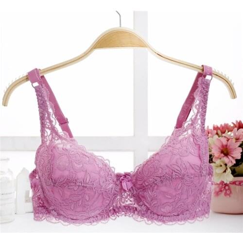 Fatimu Fashion Women Sexy Lace Bra Deep V Push Up Brassiere Shaping Padded Bras Underwear Embroidery Lingerie Plus Size Bras