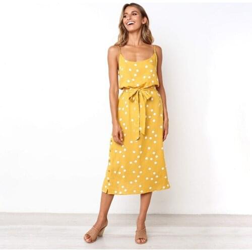 Casual Polka Dots Printed Backless Dress Women Knitted Short-sleeved Summer Ladies Square Collar Beach Dress