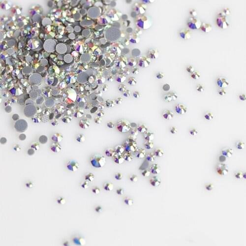 1440PCS Nail rhinestones Clear Crystal AB Glass Nail Decoration 3D Rhinestones For Nail Art Accessories size SS3-SS16