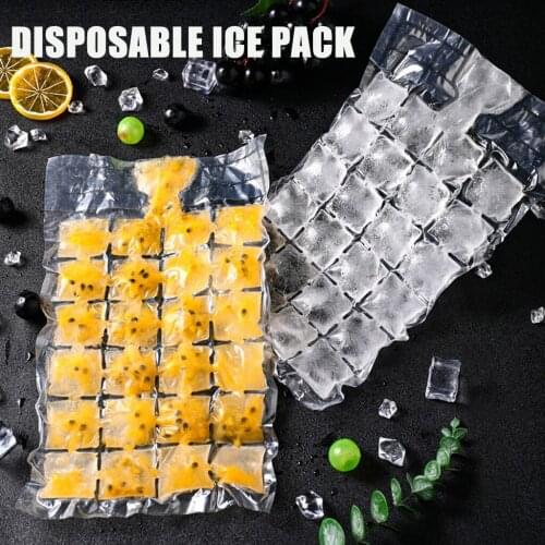 24 Grids Plastic Ice Bag One-time Clear Popsicle Bags Ice Cream Storage Bags Ice Bag Kitchen Dining Bar Accessories Supplies